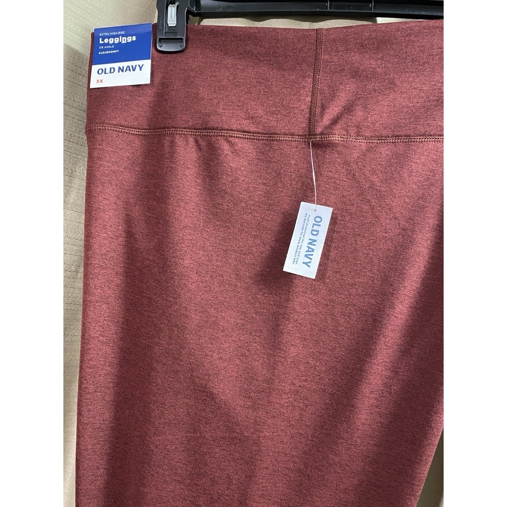Old Navy Womens CloudComfy Extra High-Rise 7/8 Ankle Leggings Maroon New